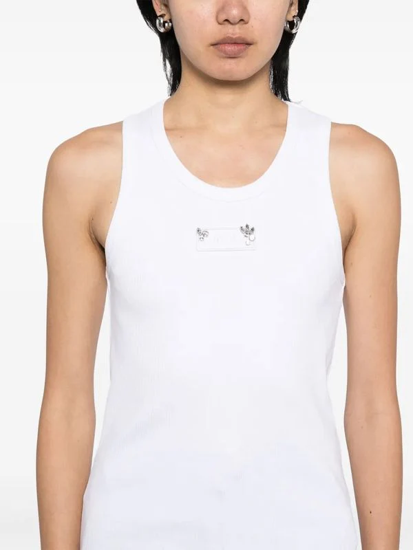 Logo Patch Cotton Tank Top - Image 4