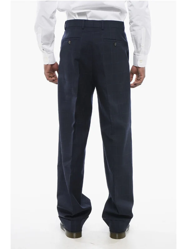 4-Pocketed Jacquard Wool Pants with Ton sur Ton Monogram Mot Trousers - Image 2