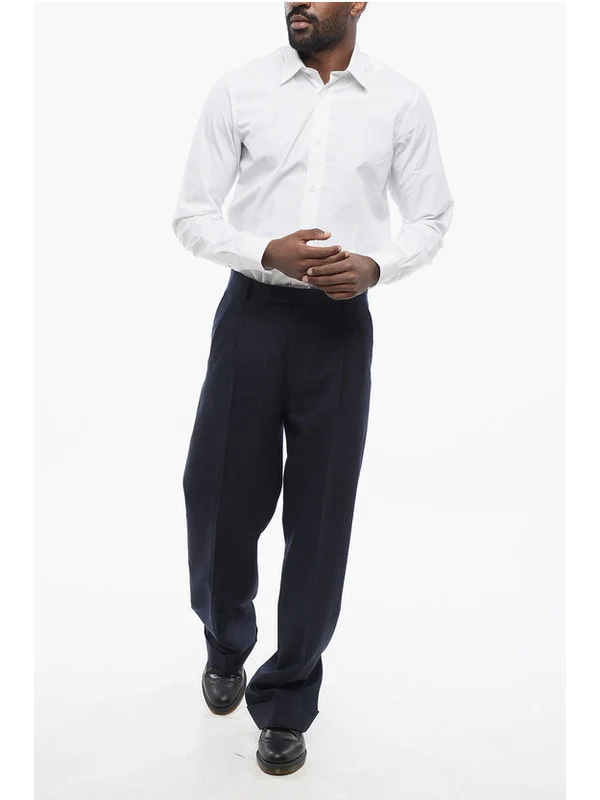 4-Pocketed Jacquard Wool Pants with Ton sur Ton Monogram Mot Trousers - Image 4