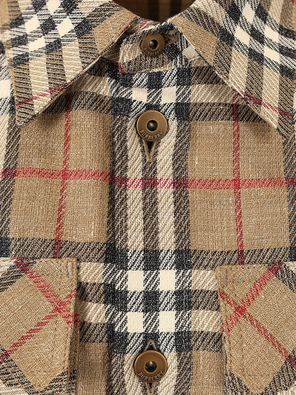 Check Pattern Cotton Linen Shirt - Image 5