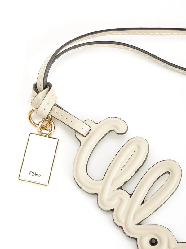 Logo Leather Bag Keyring - Image 2