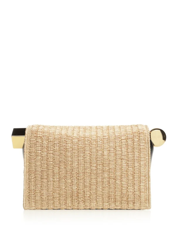 ROND CARRE Raffia Effect Clutch Bag - Image 3
