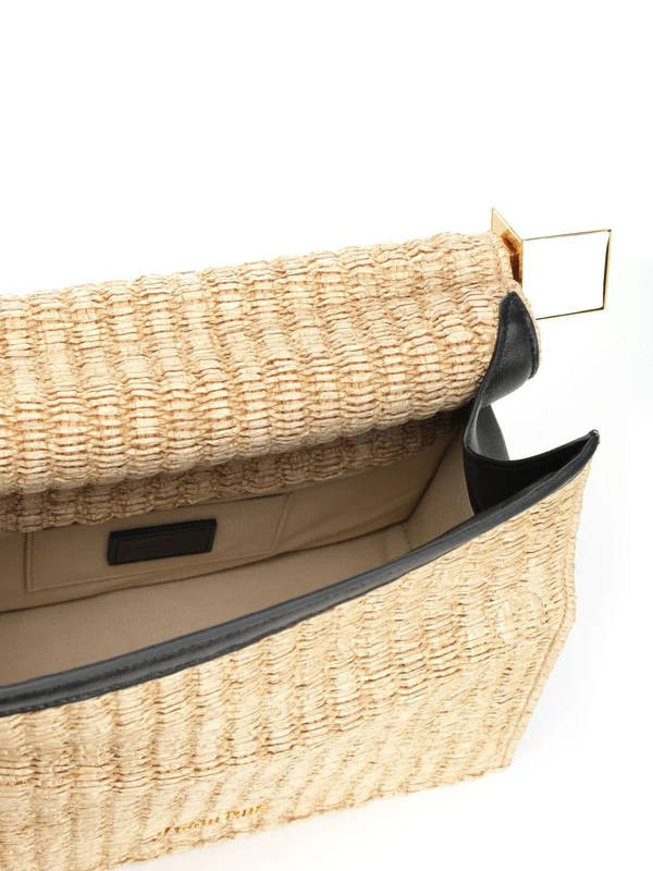 ROND CARRE Raffia Effect Clutch Bag - Image 4