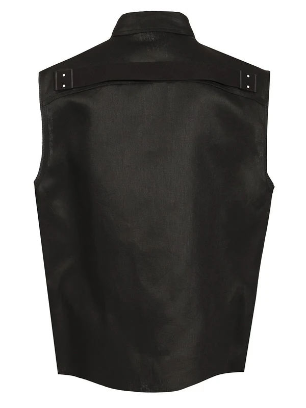 Jumbo Sleeveless Linen Shirt - Image 2