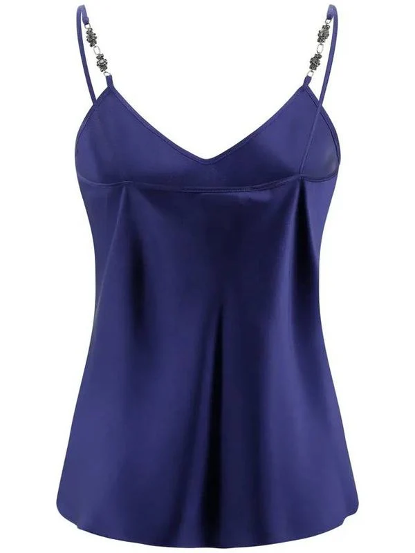 Jewel Embellished Satin Sleeveless Top - Image 2