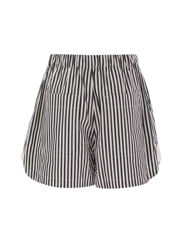 Muscari Stripe Cotton Shorts - Image 2