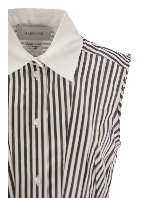 Sele Stripe Cotton Sleeveless Dress - Image 4