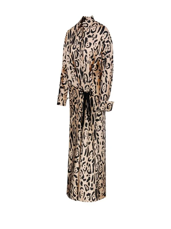 Astoria Leopard Pattern Silk Dress - Image 2