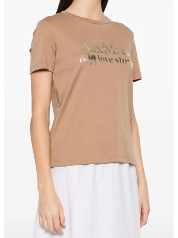 Metallic Logo Printing Short Sleeve T-Shirt - Image 2