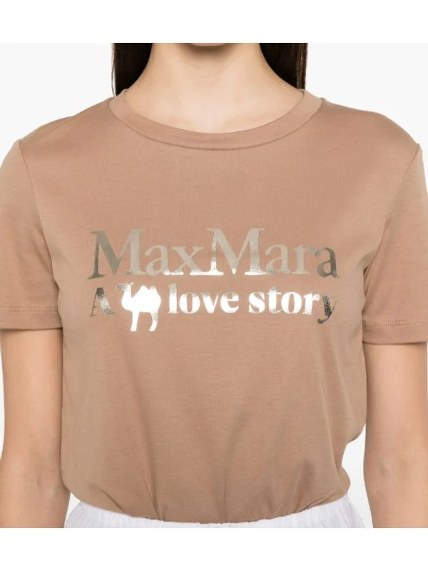 Metallic Logo Printing Short Sleeve T-Shirt - Image 4