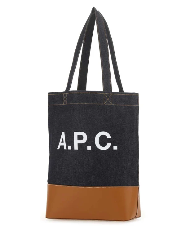 Axel Denim Leather Tote Bag - Image 2