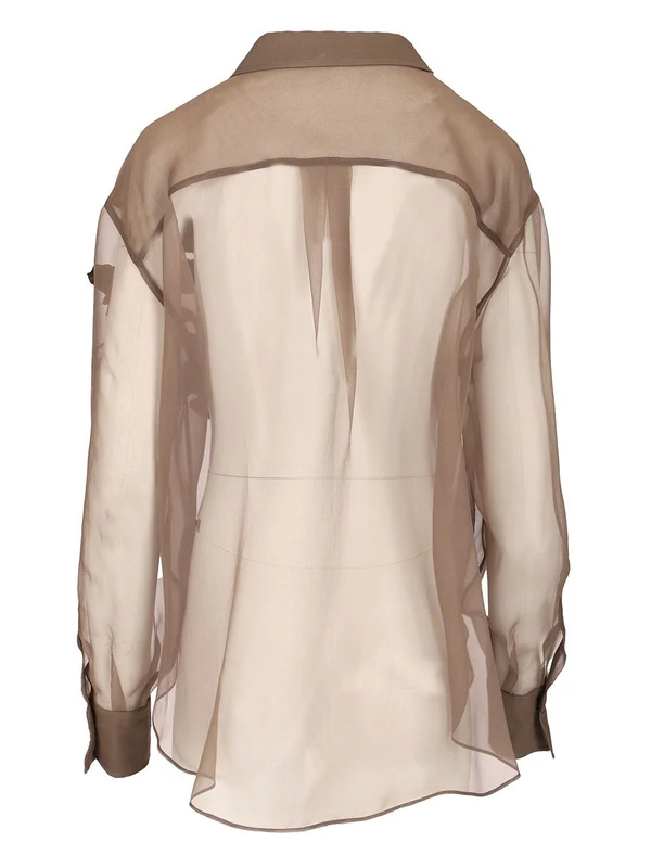 Hebarium Appliqué Sheer Silk Shirt - Image 2