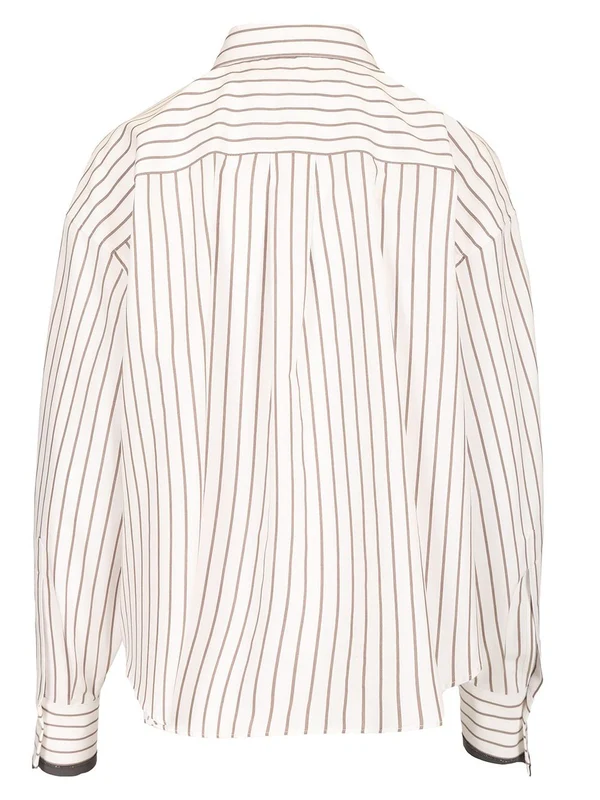 Monili-trim Stripe Cotton Shirt - Image 2