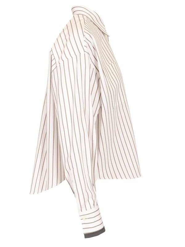 Monili-trim Stripe Cotton Shirt - Image 3