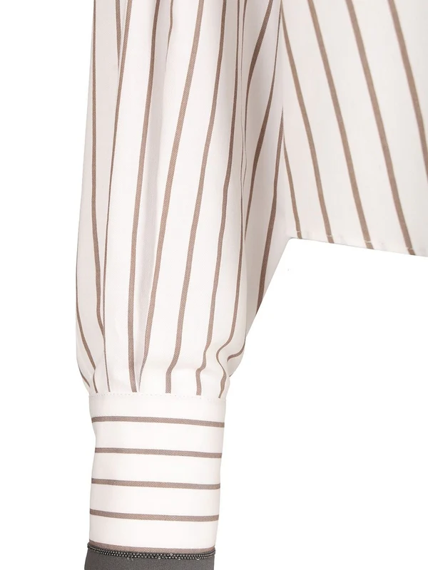 Monili-trim Stripe Cotton Shirt - Image 5