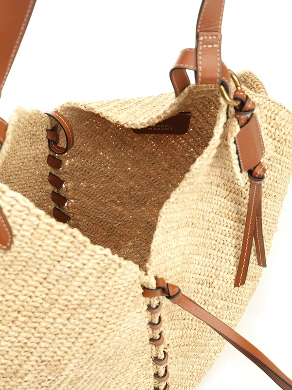 Losange Large Raffia Shoulder Bag - Image 4