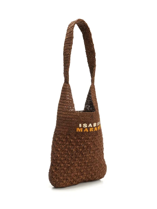 Straw Embroidered Logo Shoulder Bag - Image 2