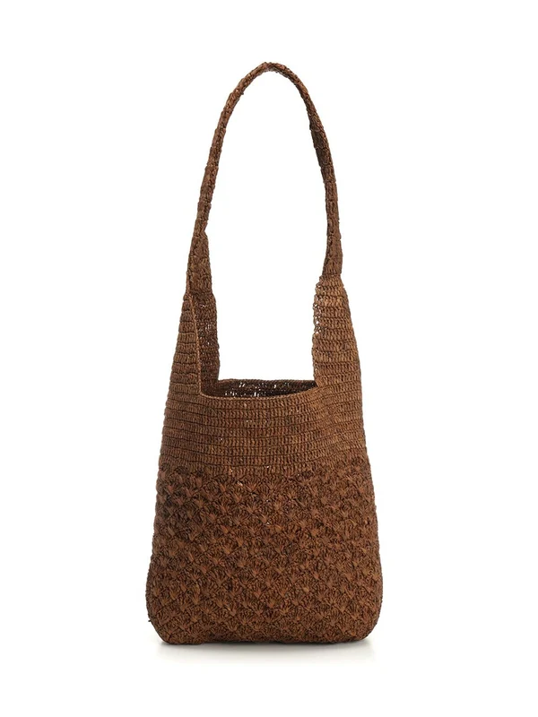 Straw Embroidered Logo Shoulder Bag - Image 3