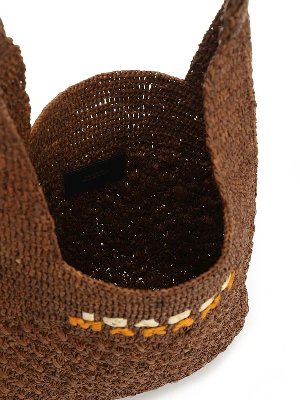 Straw Embroidered Logo Shoulder Bag - Image 4