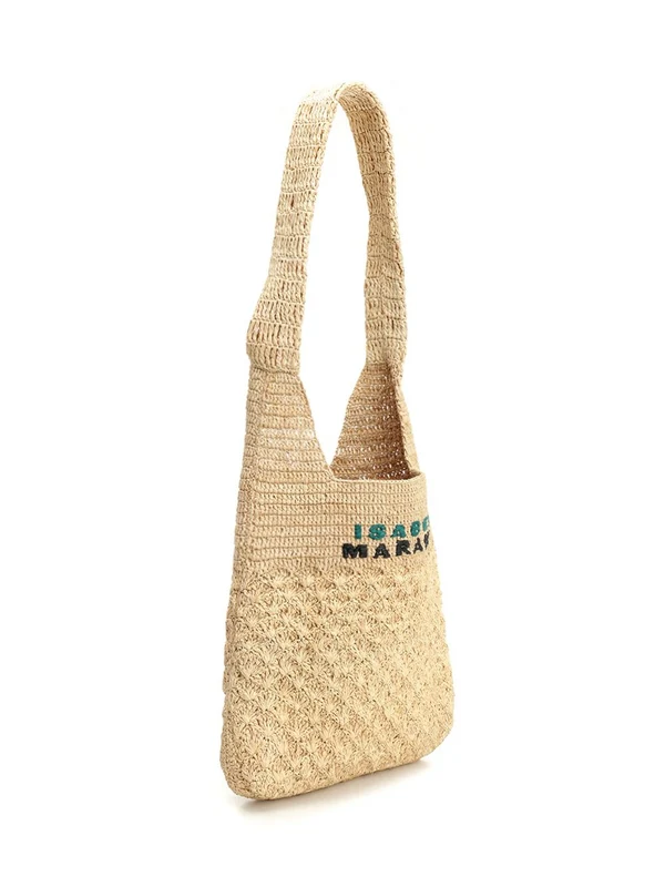 Straw Embroidered Logo Shoulder Bag - Image 2