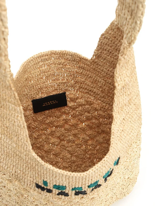 Straw Embroidered Logo Shoulder Bag - Image 4