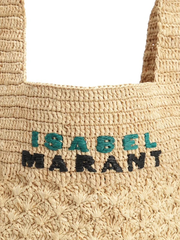 Straw Embroidered Logo Shoulder Bag - Image 5