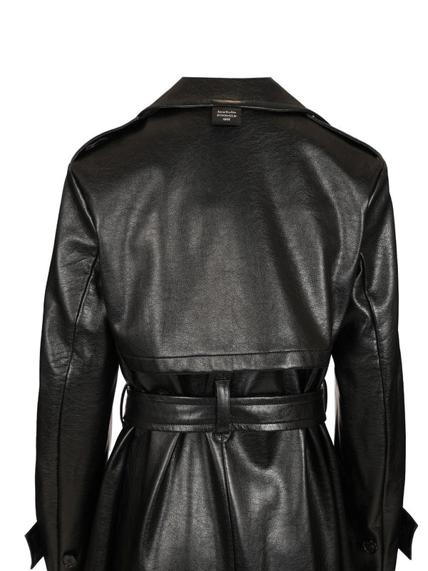 Long Faux Leather Trench Coat - Image 5