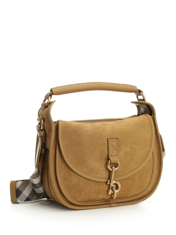 Messenger B Clip Small Suede Shoulder Bag - Image 2