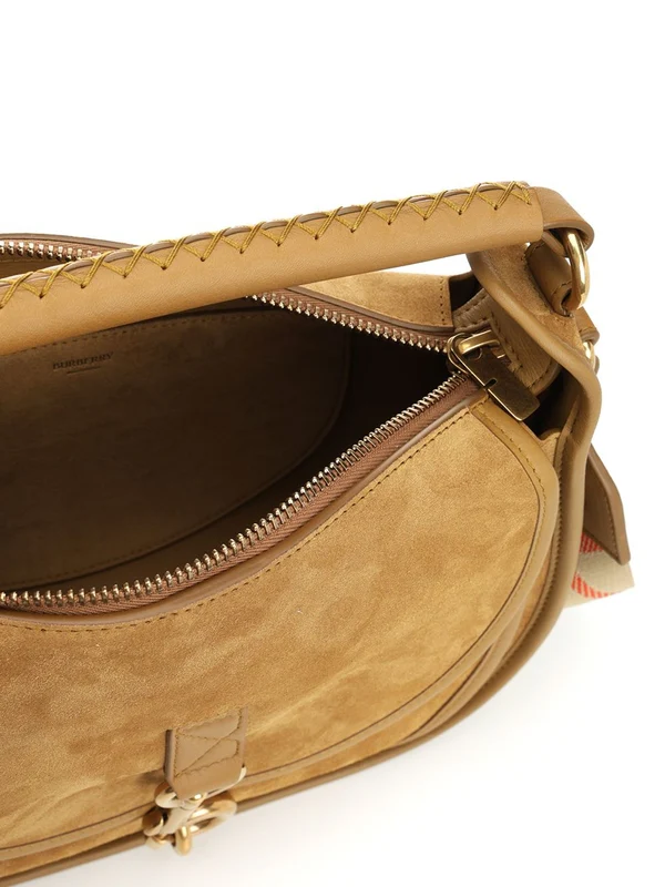 Messenger B Clip Small Suede Shoulder Bag - Image 4
