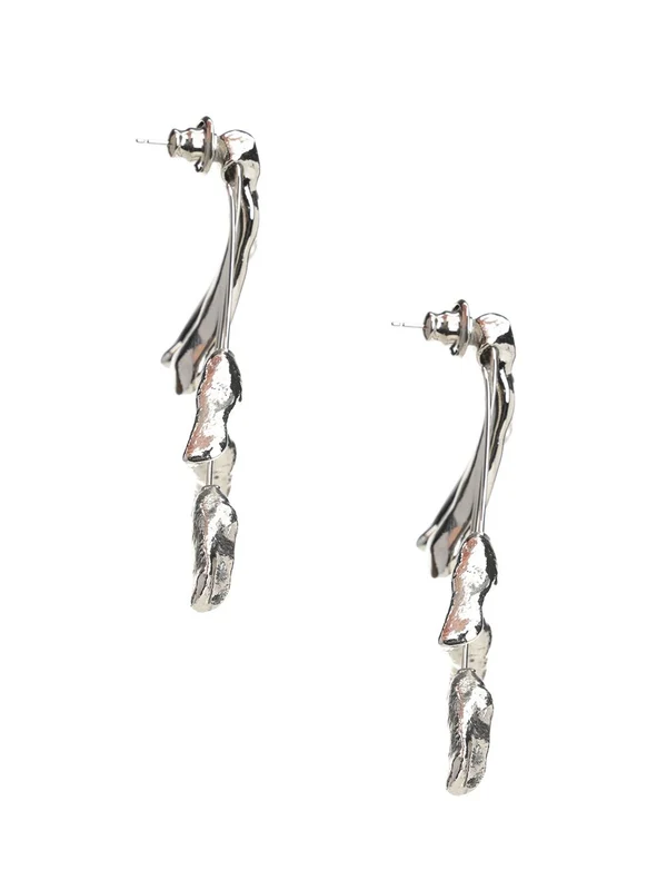 LEAF Silver-Tone Earrings - Image 2