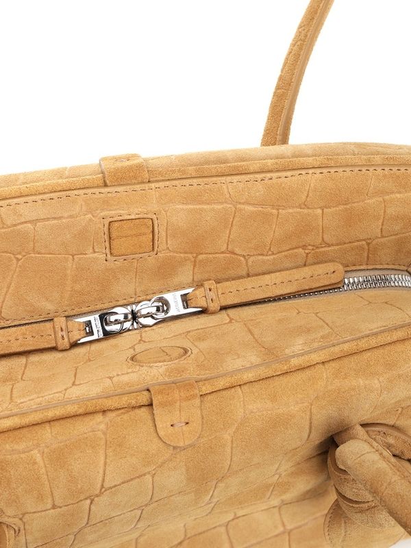 Turismo Crocodile Embossed Suede Tote Bag - Image 6