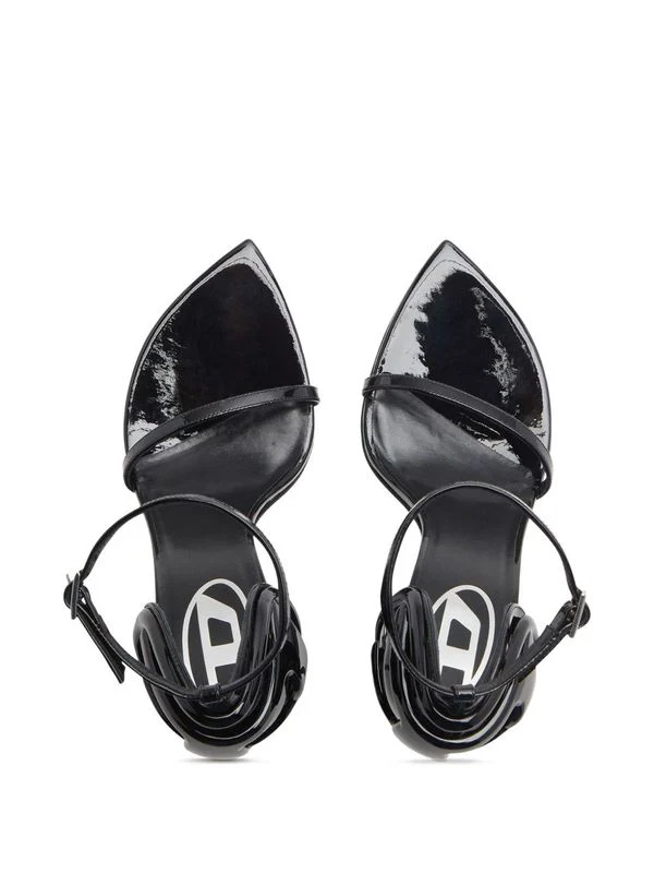 Logo Leather Anklet Sandal Heel - Image 3