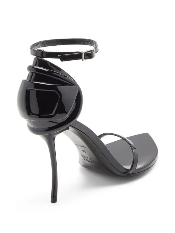 Logo Leather Anklet Sandal Heel - Image 4