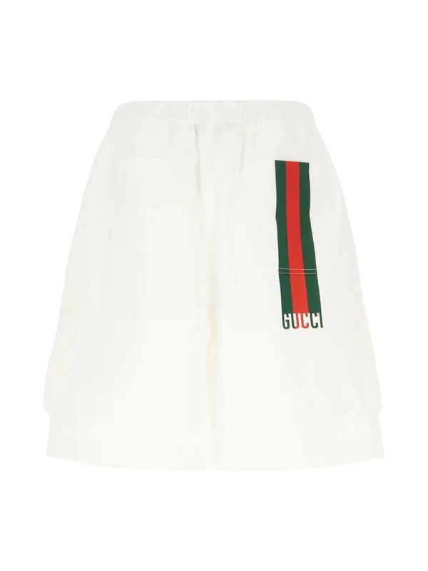 Web Logo Detail Cotton Shorts - Image 2