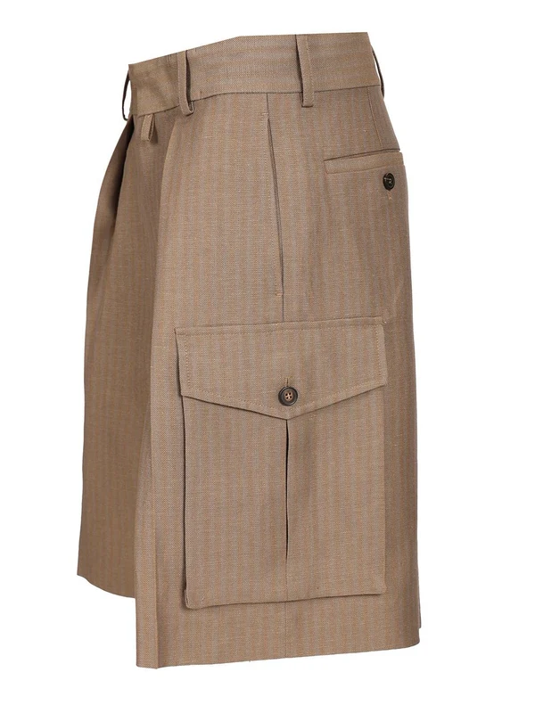Piers Tris Wool Linen Shorts - Image 3
