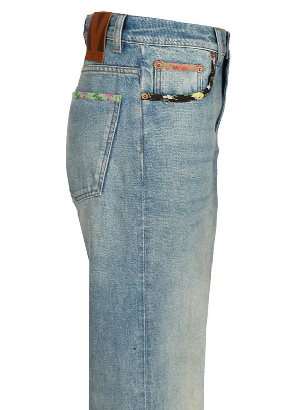 Trimmed-detailed Straight Denim Pants - Image 4