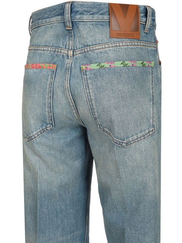 Trimmed-detailed Straight Denim Pants - Image 5