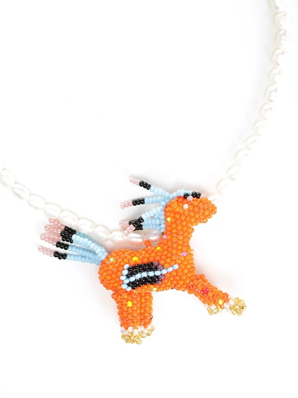 Beaded Short Pendant Necklace - Image 2