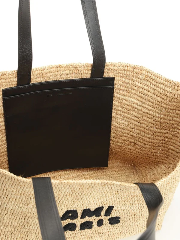 Logo Raffia Tote Bag - Image 4
