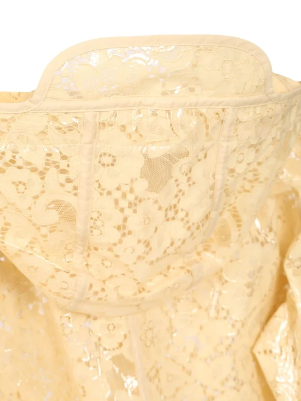 TRUE Faux Leather Lace Rain Coat - Image 6
