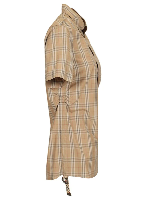 Check Pattern Cotton Short Sleeve Shirt - Image 3
