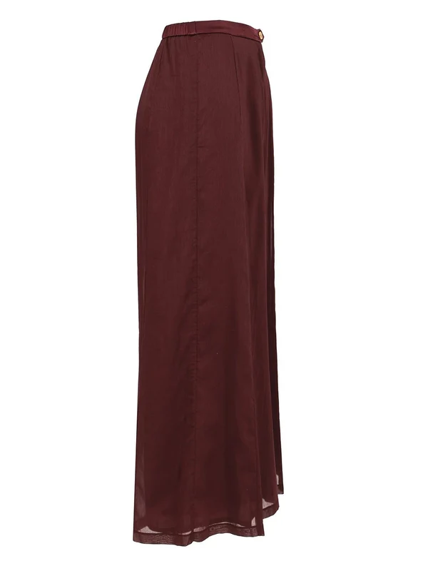 Flared Cotton Silk Voile Pants - Image 3
