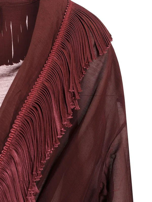 Fringed Voile Midi Dress - Image 5