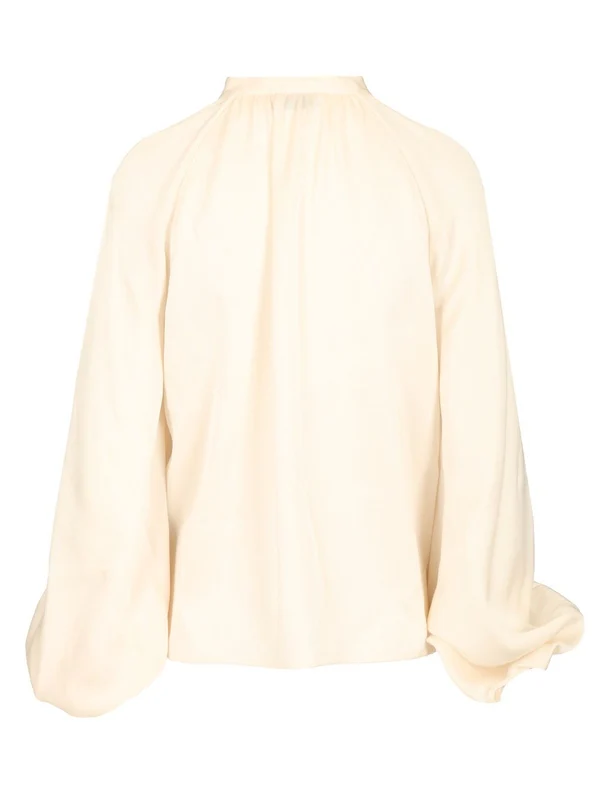 Stand Collar Drape Blouse - Image 2