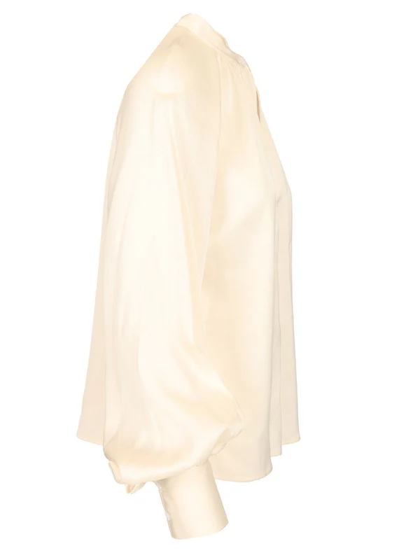 Stand Collar Drape Blouse - Image 3