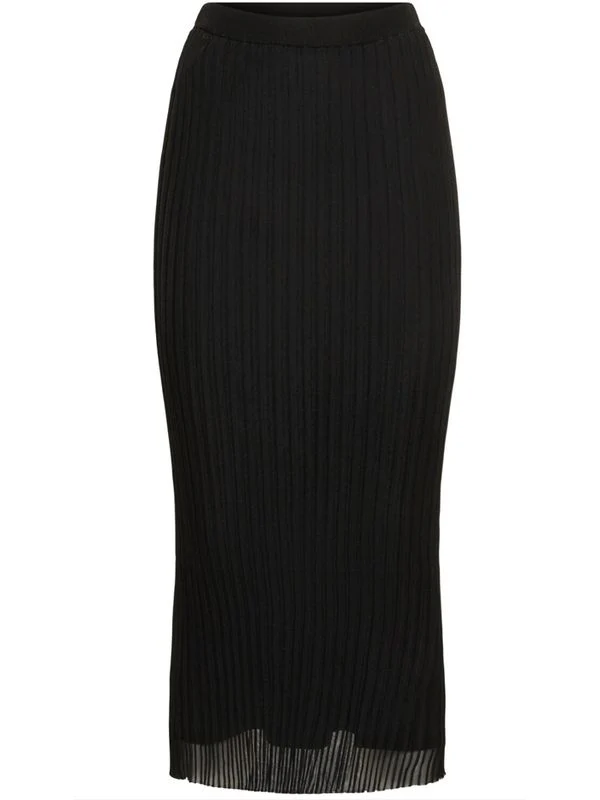 Pleats Sheer Detail Midi Skirt - Image 2
