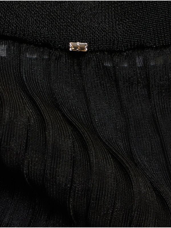 Pleats Sheer Detail Midi Skirt - Image 4