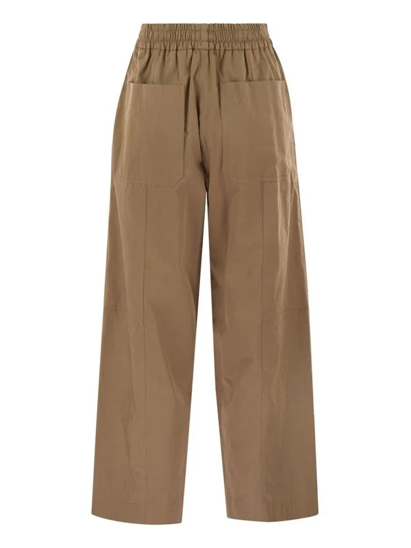 Banding Gathering Detail Cotton Pants - Image 2