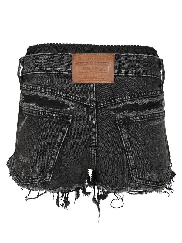 Pre-Styled Cutoff Denim Shorts - Image 2