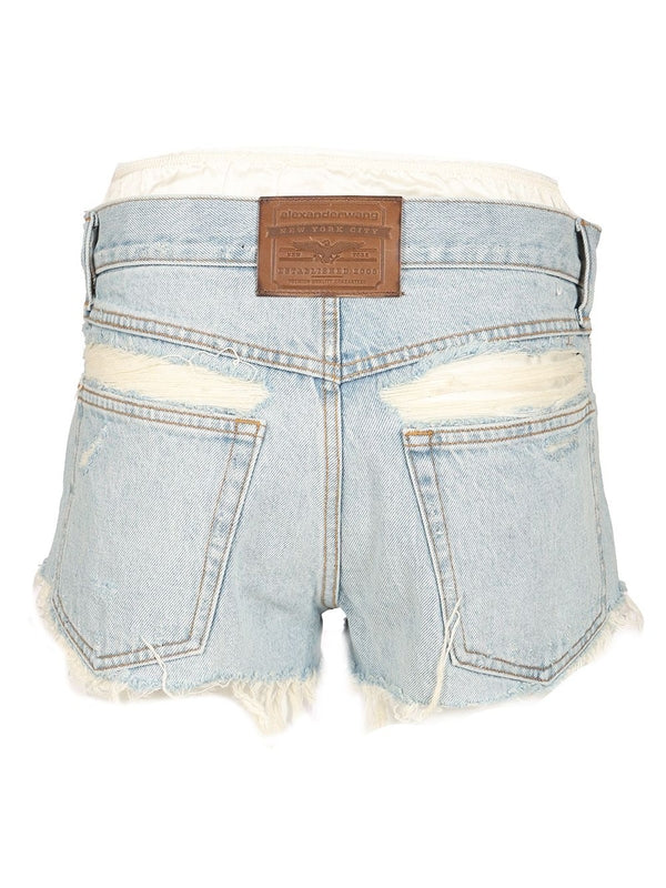 Pre-Styled Cutoff Denim Shorts - Image 2